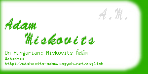 adam miskovits business card