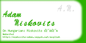 adam miskovits business card